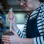 Patricia Shone in her studio 2018